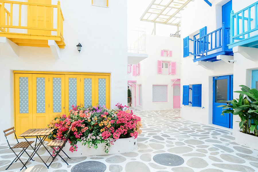 idyllischer Innenhof auf Kreta